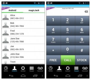 magicJack App Interface & DialPad